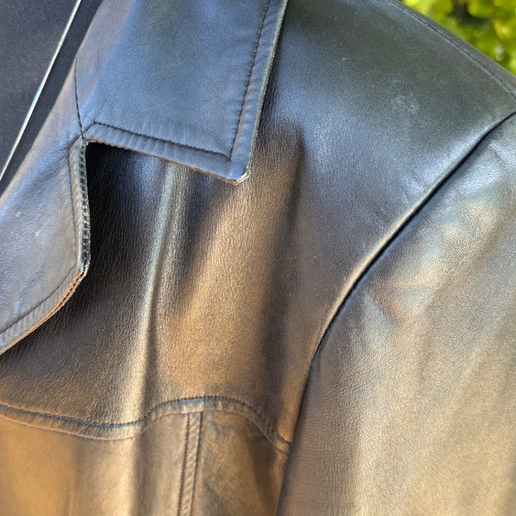 🖤 Classic Vintage Black Leather Coat - MIX Since 1989 - Made in Canada - Sz XL - Picture 4 of 14